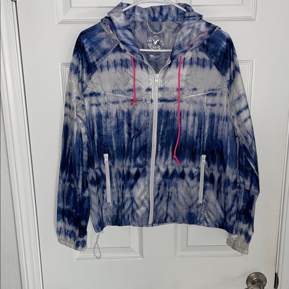 American Eagle Outfitters Blue Tie-Dye Jacket